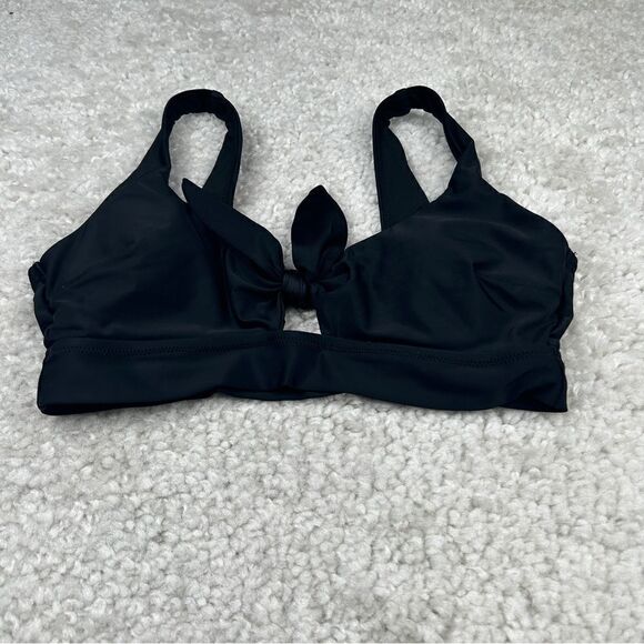 Aerie Black Scoop Knot Front Swim Top - Picture 2 of 6